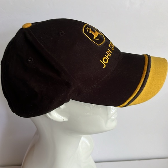 John Deere Cap Black Yellow Baseball Cap Hat Ball Cap - Picture 7 of 11